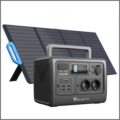 La Bluetti eB55 también se puede cargar con un panel solar